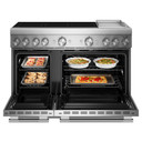 Cuisinière à induction non encastrée de style commercial à 6 éléments avec plaque chauffante KitchenAid® de 48 po KFID948SSS