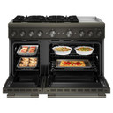 Table de cuisson bicombustible à 6 brûleurs avec plaque chauffante KitchenAid® de 48 po KFDD948SBE