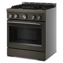 Cuisinière au gaz de style commercial à 4 brûleurs avec mode de friture à air sans préchauffage KitchenAid® de 30 po KFGS930SBE