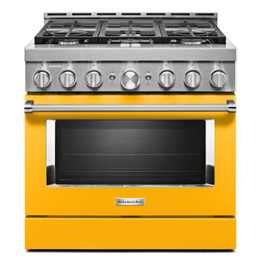 Cuisinière commerciale intelligente au gaz KitchenAid®, 6 brûleurs, 36 po KFGC506JYP