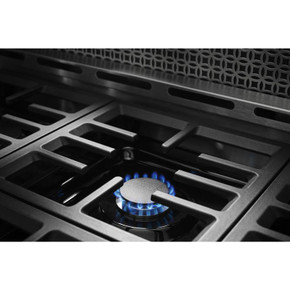 Cuisinière commerciale intelligente au gaz KitchenAid® avec plaque chauffante, 48 po KFGC558JBK