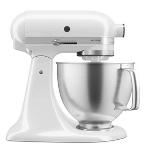Batteur sur socle KitchenAid® de 5 pintes avec bol en acier inoxydable brossé. KSM192XDWH