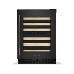 Kitchenaid® Cellier sous le comptoir avec porte-bouteilles à devant en bois à pleine extension - 24 po KUWR524SBE