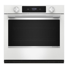 Kitchenaid® Four mural simple électrique intelligent de 30 pouces avec modes de cuisson assistée - Blanc KOES730SWH