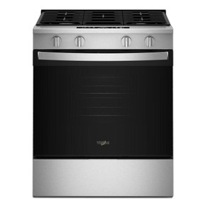 Whirlpool® Cuisinière au gaz intelligente avec mode sans préchauffage et nettoyage à la vapeur de 30 po WSGS3330TS