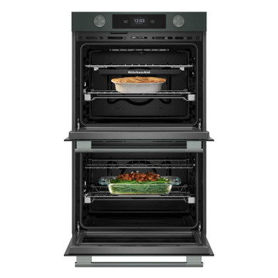 Kitchenaid® Four mural double électrique intelligent de 30 pouces avec caméra de cuisson intelligente - Fini Genévrier KOED930SJP