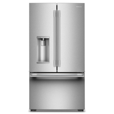 Kitchenaid® Réfrigérateur à portes françaises à profondeur standard avec remplissage intelligent KRFC536SPS