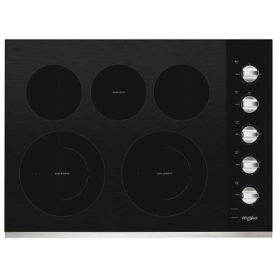 Whirlpool® Table de cuisson électrique en vitrocéramique avec deux éléments radiants doubles - 30 po WCE77US0HS