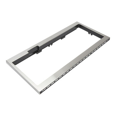 Trousse de garniture mince pour four à micro-ondes à hotte intégrée et profil bas avec poignée encastrée, acier inoxydable W11451314