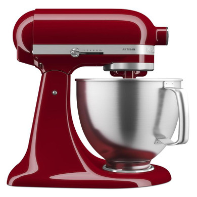 Batteur sur socle KitchenAid® de 5 pintes avec bol en acier inoxydable brossé. KSM192XDER