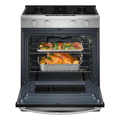 Whirlpool® Cuisinière au gaz intelligente avec technologie de cuisson à air et nettoyage à la vapeur de 30 po WSGS4530TZ
