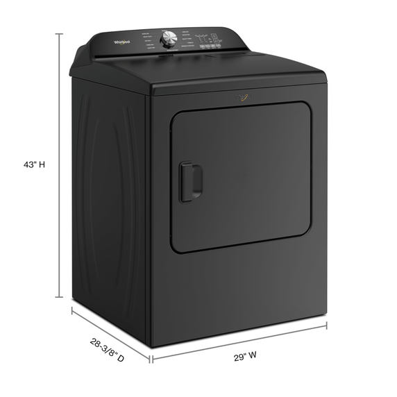 Whirlpool® <table align="left" border="0" cellpadding="0" cellspacing="0"><tbody><tr><td>Sécheuse au gaz à chargement vertical avec détection d’humidité - 7 pi cu</td></tr></tbody></table> WGD6150PB