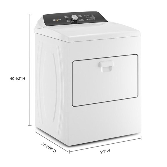 Whirlpool® Sécheuse au gaz à chargement vertical avec capteur d’humidité - 7 pi cu WGD5010LW