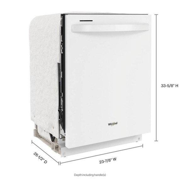 Lave-vaisselle avec système de lavage intelligent de 24 po Whirlpool® et un panier supérieur haut WDT740SALW