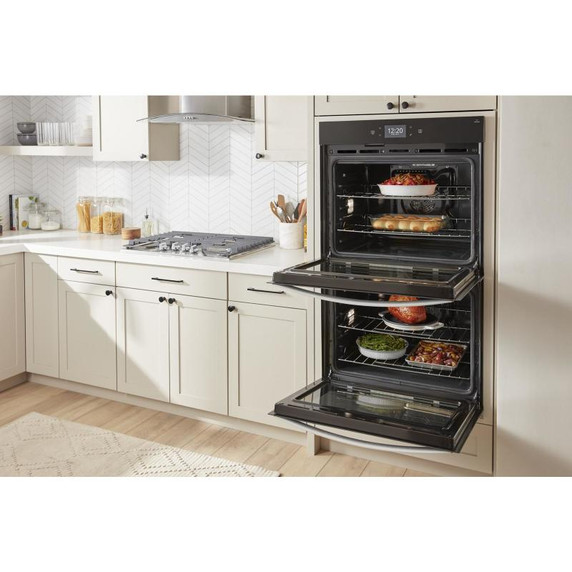 Whirlpool® Four mural double intelligent avec friture à air de 10 pi cu WOED7030PV