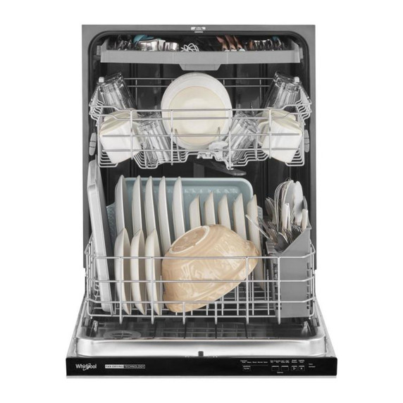 Whirlpool® Lave-vaisselle silencieux avec 3e panier et poignée encastrée - 51 dBA WDP730HAMZ