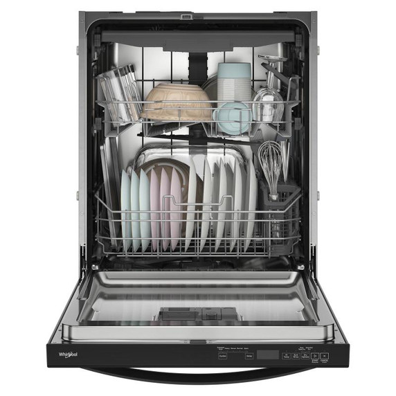 Whirlpool® Lave-vaisselle affleurant aux armoires en noir avec 3ᵉ panier - 44 dBA WDT550SAPB