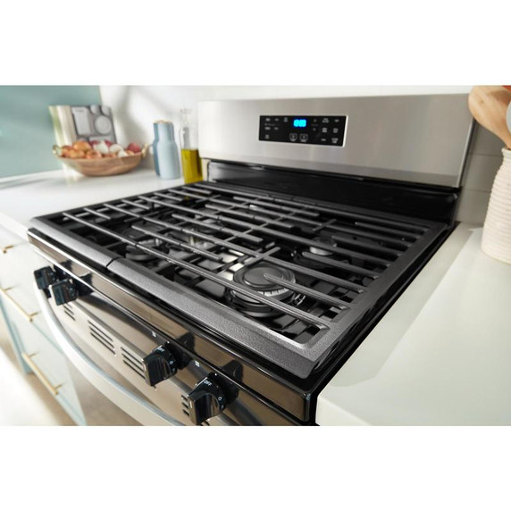 Whirlpool® Cuisinière au gaz autonettoyante avec mode sans préchauffage de 30 po WFGS3530RS