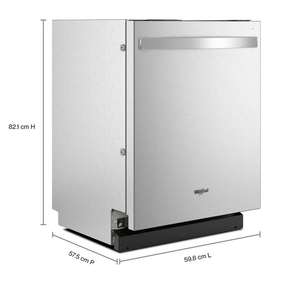 Whirlpool® Lave-vaisselle affleurant aux armoires en noir avec 3ᵉ panier - 44 dBA WDT550SAPZ