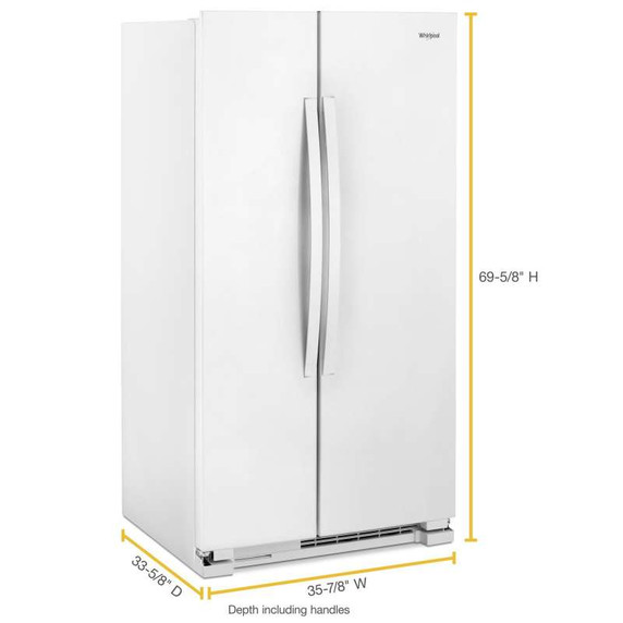 Whirlpool® Réfrigérateur côte à côte - 36 po - 25 pi cu WRS315SNHW