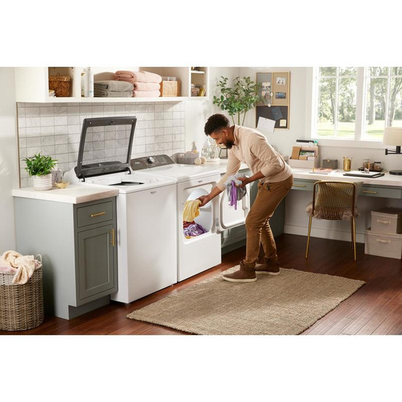 Whirlpool® Sécheuse électrique à chargement vertical avec détection d’humidité  - 7 pi cu YWED6150PW
