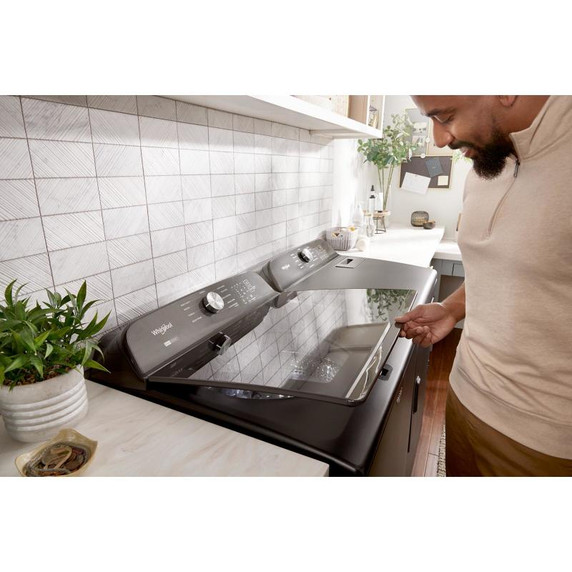 Whirlpool® Sécheuse électrique à chargement vertical avec détection d’humidité  - 7 pi cu YWED6150PW