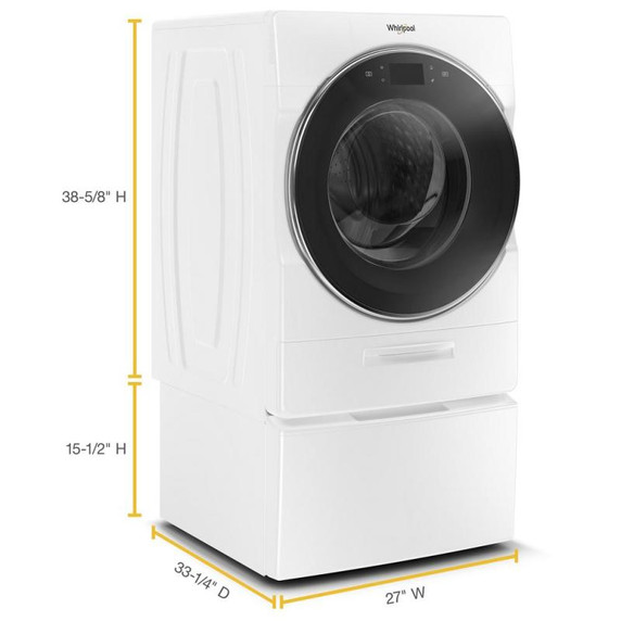 Whirlpool® Piédestal avec rangement pour laveuse et sécheuse à chargement frontal, 15.5 po (39,4 cm) WFP2715HW