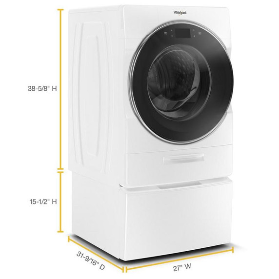 Whirlpool® Piédestal avec rangement pour laveuse et sécheuse à chargement frontal, 15.5 po (39,4 cm) WFP2715HW