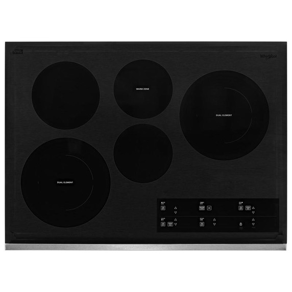 Whirlpool® Table de cuisson électrique en vitrocéramique avec deux éléments radiants doubles - 30 po WCE97US0KS