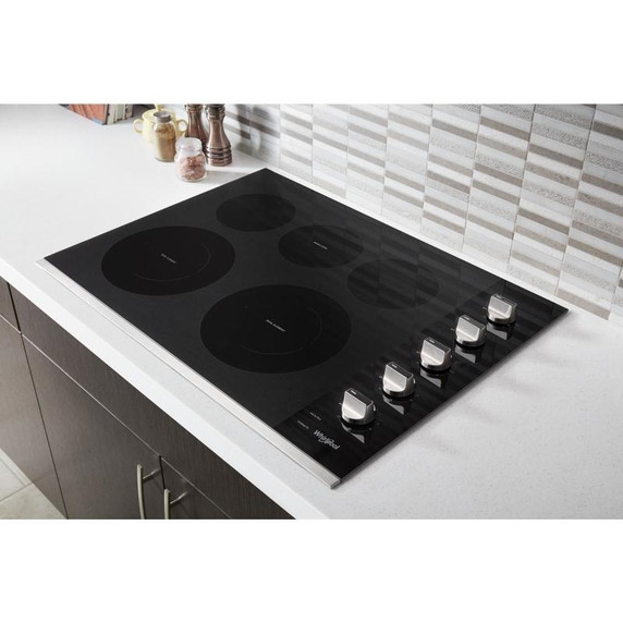 Whirlpool® Table de cuisson électrique en vitrocéramique avec deux éléments radiants doubles - 30 po WCE77US0HS