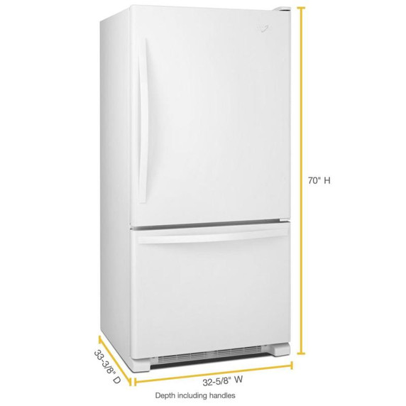 Whirlpool® Réfrigérateur à congélateur inférieur avec tiroir congélateur - 33 po - 22 pi cu WRB322DMBW