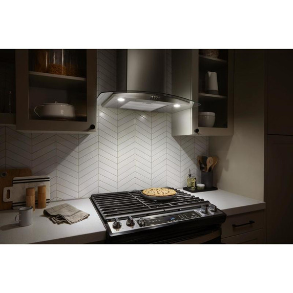 Whirlpool® Hotte de cuisinière murale incurvée en verre - 30 po WVW51UC0LS
