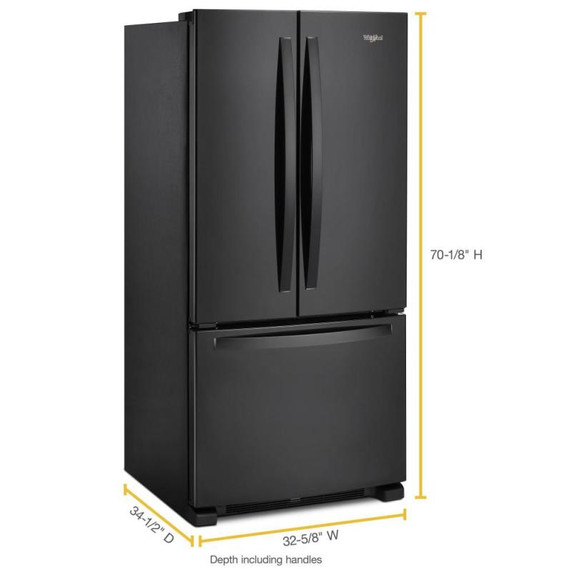 Whirlpool® Réfrigérateur à portes françaises de 33 po - 22 pi cu WRFF5333PB