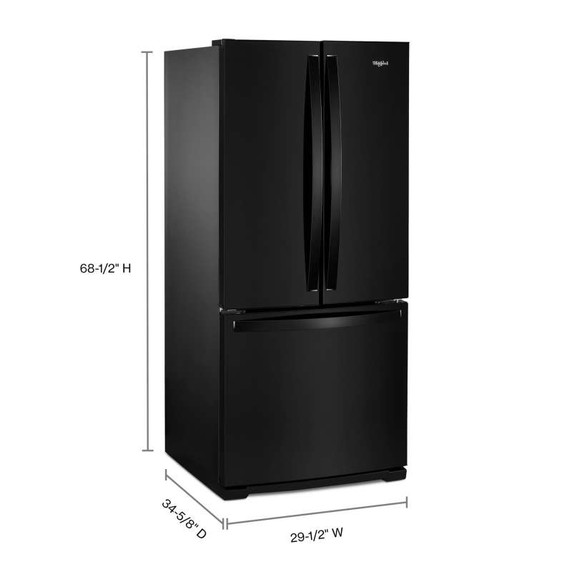 Whirlpool® Réfrigérateur à portes françaises - 30 po - 20 pi cu WRF560SMHB