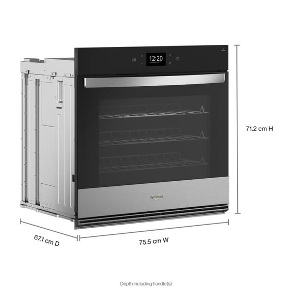 Whirlpool® Four mural simple intelligent avec friture à air de 5 pi cu WOES7030PZ