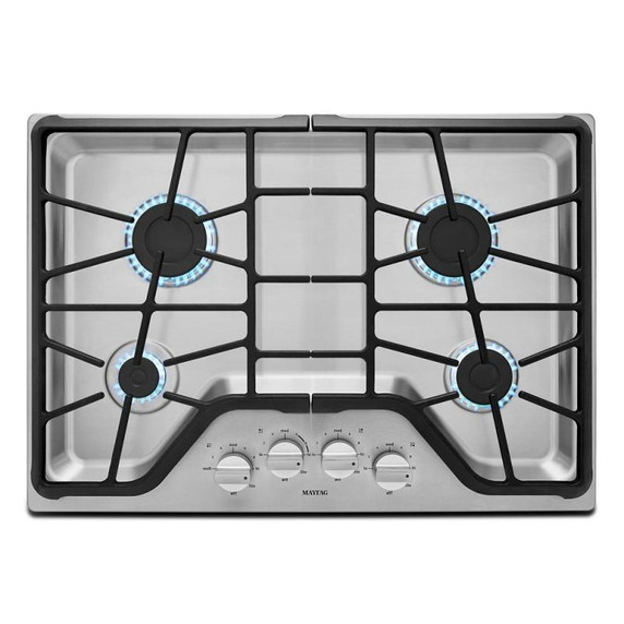 Maytag® Table de cuisson au gaz avec 4 brûleurs de puissance Power™ - 30 po MGC7430DS