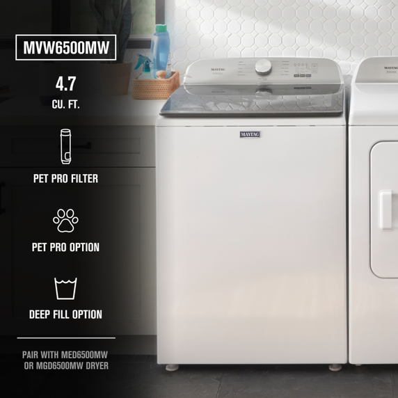 Maytag® Laveuse à chargement vertical Animal Pet Pro - 5.4 pi cu CEI MVW6500MW