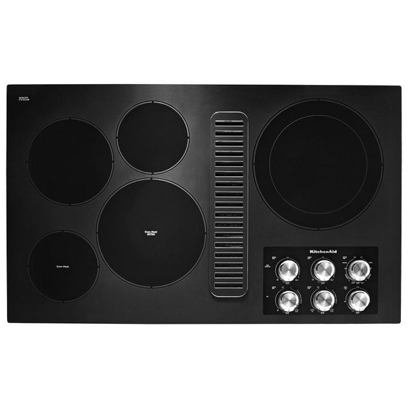 Kitchenaid® Table de cuisson électrique à évacuation descendante avec 5 éléments - 36 po KCED606GBL