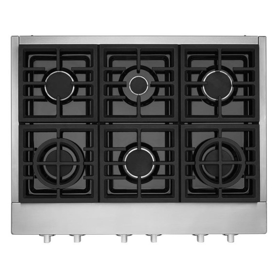Table de cuisson commerciale au gaz KitchenAid®, 6 brûleurs, 36 po KCGC506JSS