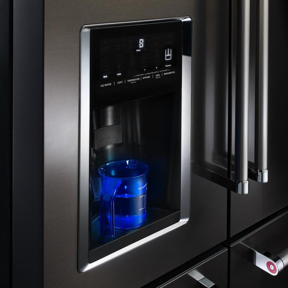 Kitchenaid® Réfrigérateur non encastré à portes multiples avec intérieur platine et fini PrintShieldTM - 25.8 pi cu - 36 po KRMF706EBS