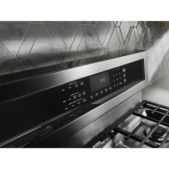 Kitchenaid® Cuisinière bi-combustible à four double à convection avec 5 brûleurs - 30 po KFDD500ESS