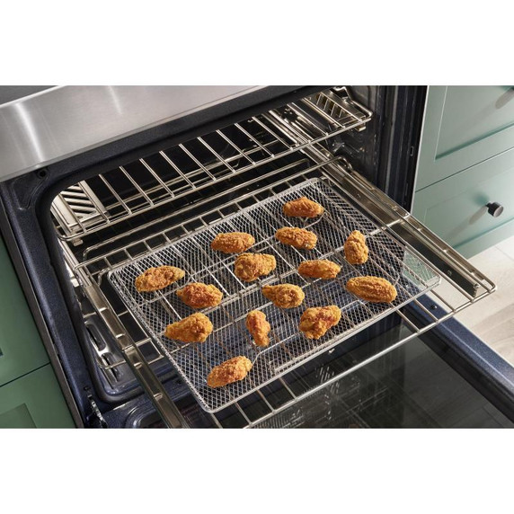 Kitchenaid® Cuisinière à induction et à convection coulissante de 30 pouces avec commandes frontales, 4 brûleurs et friture à air KSIS730PSS