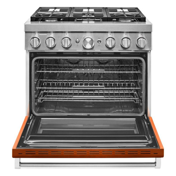Cuisinière commerciale intelligente bicombustible KitchenAid®, 6 brûleurs, 36 po KFDC506JSC