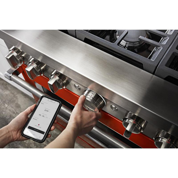Cuisinière commerciale intelligente bicombustible KitchenAid®, 6 brûleurs, 36 po KFDC506JSC