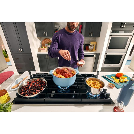 Kitchenaid® Table de cuisson au gaz sur vitrocéramique - 36 po KCGG536PBL