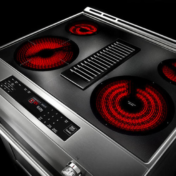 Kitchenaid® Cuisinière électrique à commandes frontales à convection avec 4 éléments - 30 po KSEG950ESS