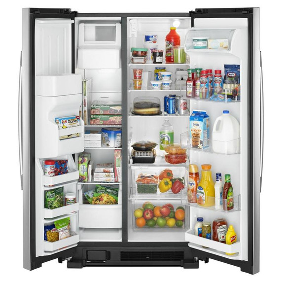 Amana® Réfrigérateur côte à côte avec distributeur externe d’eau et de glaçons à deux palettes, 33 po ASI2175GRS