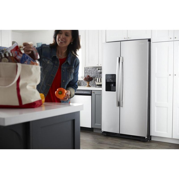 Amana® Réfrigérateur côte à côte avec distributeur externe d’eau et de glaçons à deux palettes, 33 po ASI2175GRS