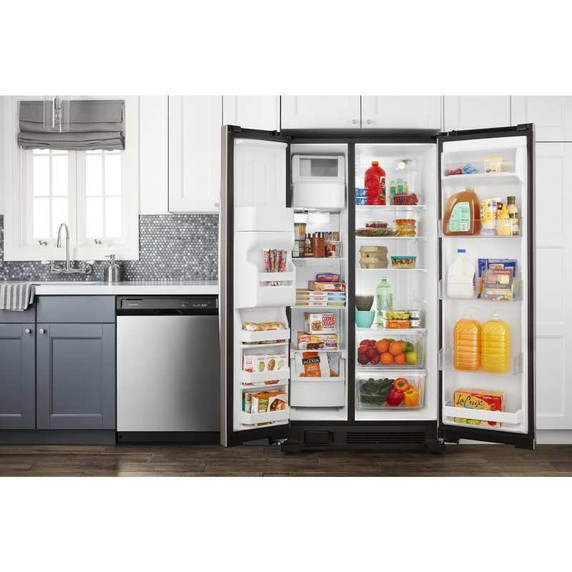 Amana® Réfrigérateur côte à côte avec distributeur externe d’eau et de glaçons à deux palettes, 33 po ASI2175GRS