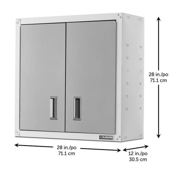 Gladiator® Armoire murale GearBox à porte pleine longueur prête à assembler GAWG28FVEW